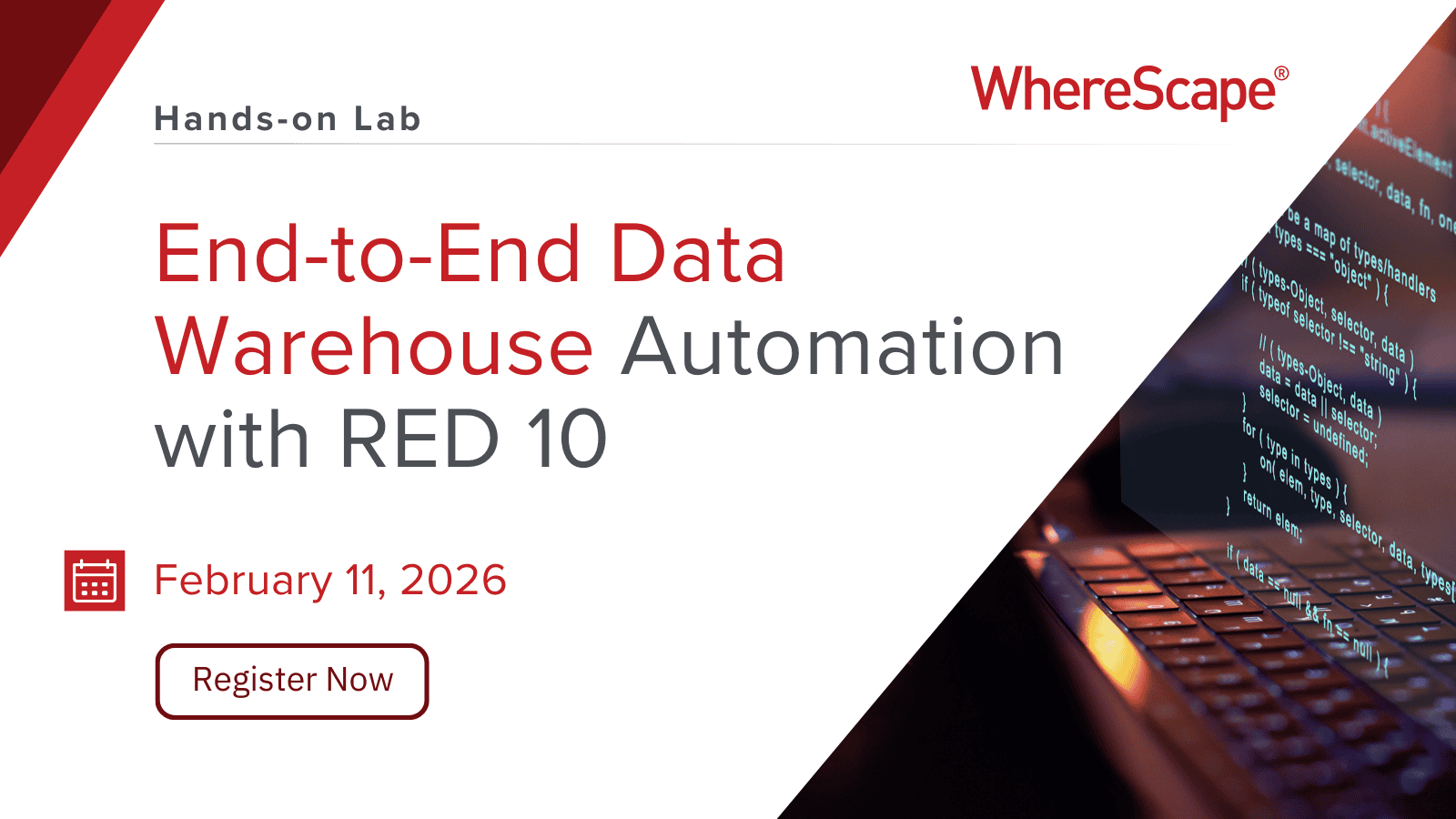 HOL Feb 11 RED10 hands on lab for wherescape data automation